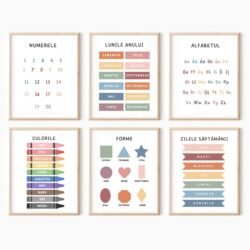 Set 6 tablouri educative pentru copii