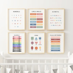 Set 6 tablouri educative pentru copii