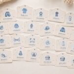 Set complet etichete hăinuțe bebeluși cu pictograme albastre